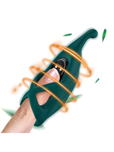 Wielofunkcyjny wibrator masażer na palec Leafman Green - 7